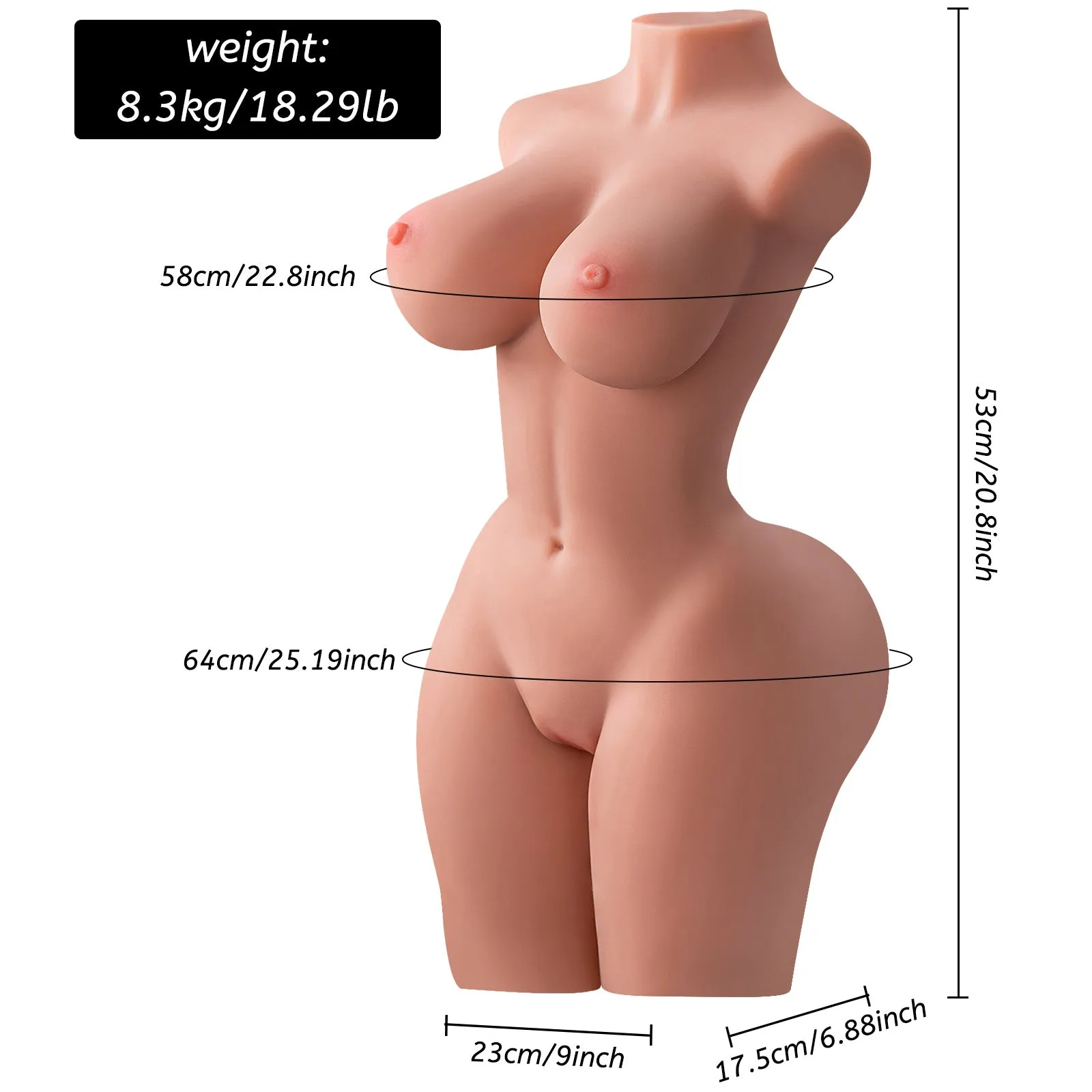 20.9LB Chocolate Sex Doll with Lifelike Skeleton