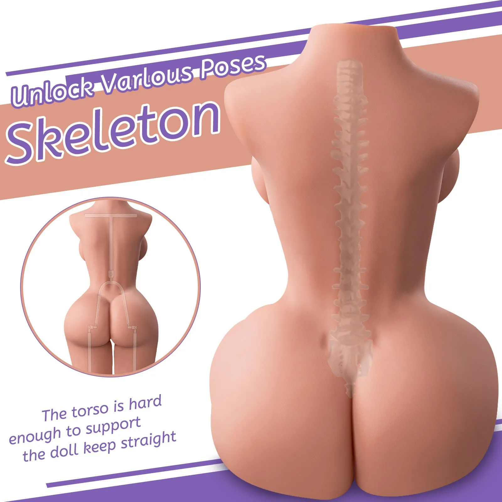 20.9LB Chocolate Sex Doll with Lifelike Skeleton
