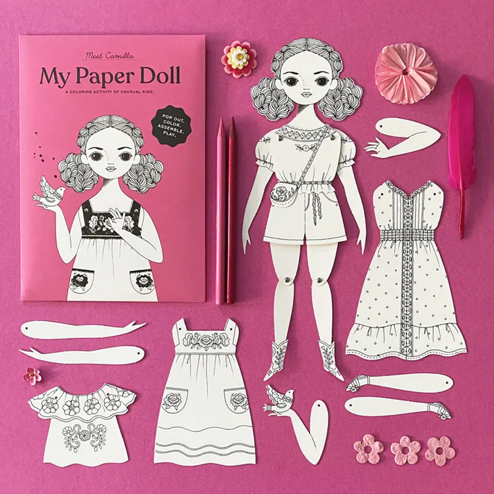 Camilla coloring paper doll kit