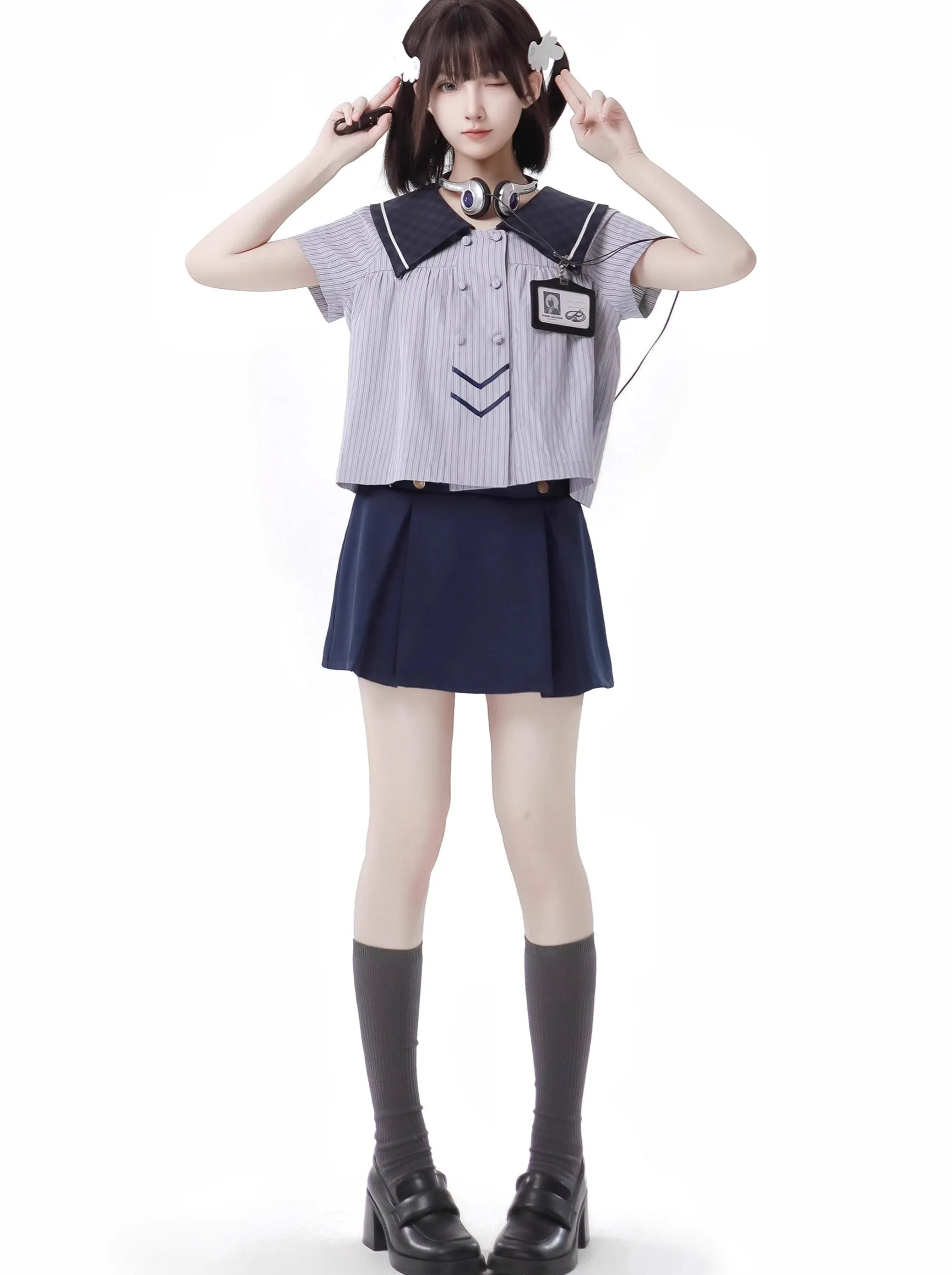 Collar College Shirt Doll Philosophy Poem Suit Cal Skirt