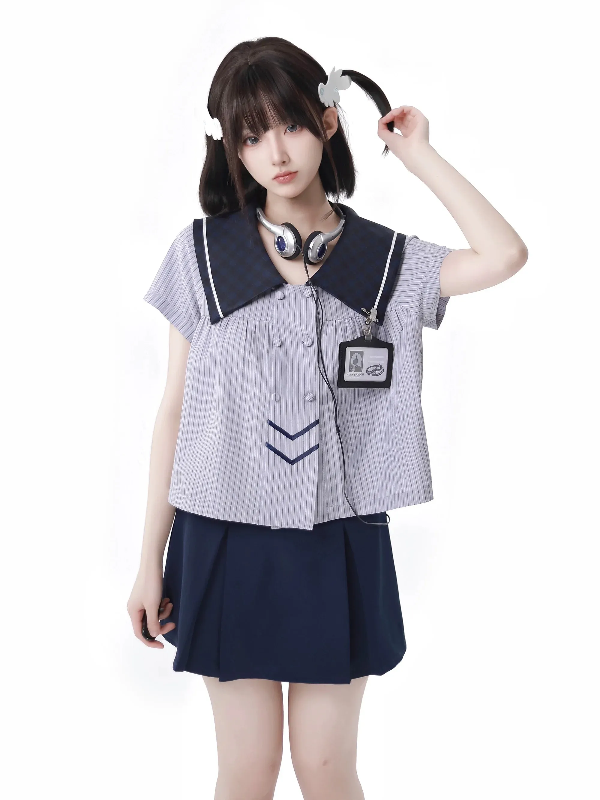 Collar College Shirt Doll Philosophy Poem Suit Cal Skirt