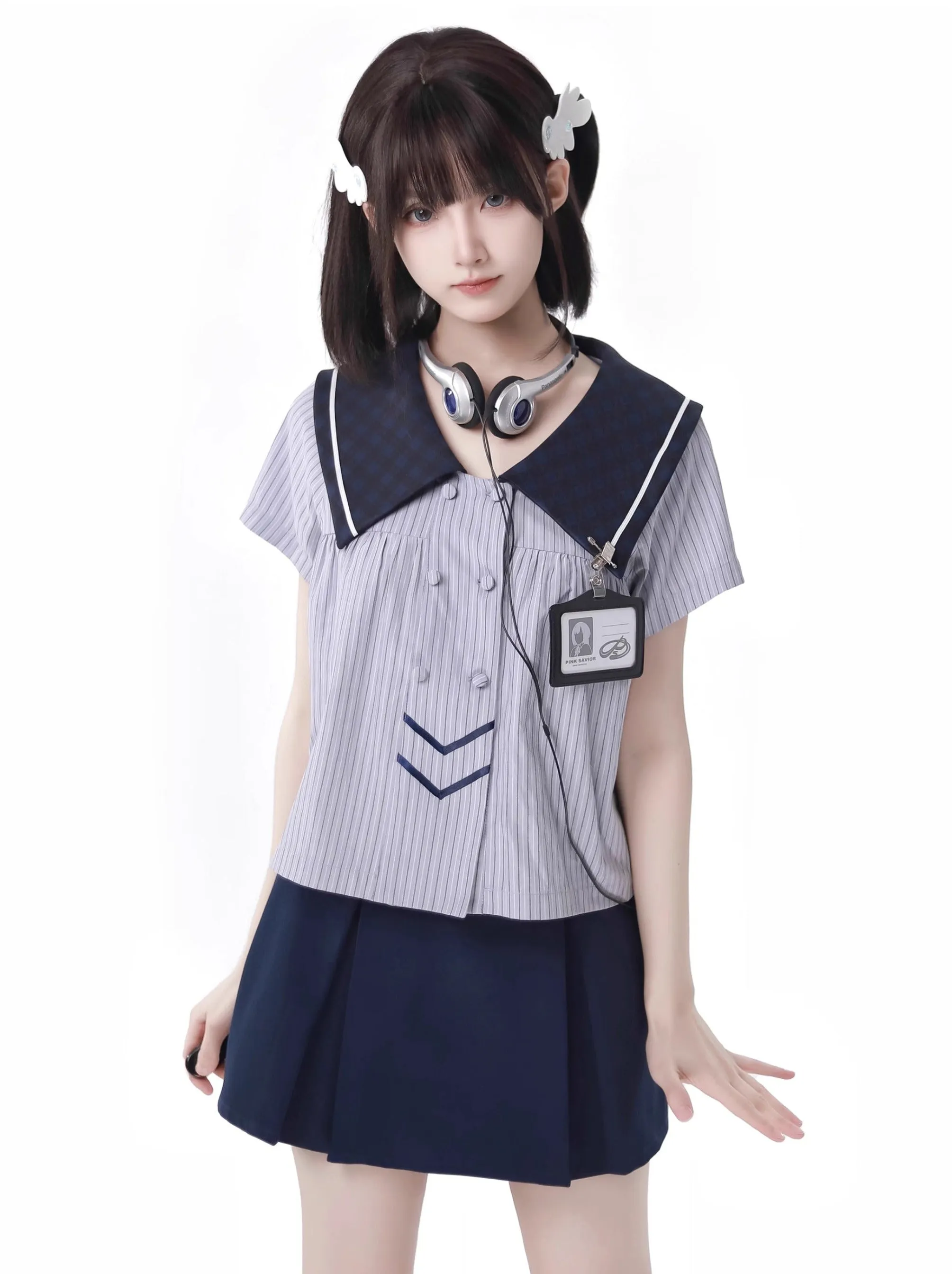 Collar College Shirt Doll Philosophy Poem Suit Cal Skirt