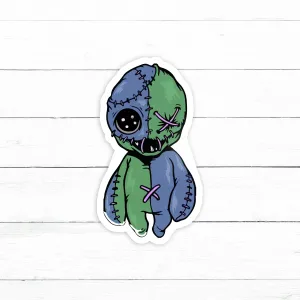 Creepy Doll Sticker | Waterproof Vinyl Decal | 3in