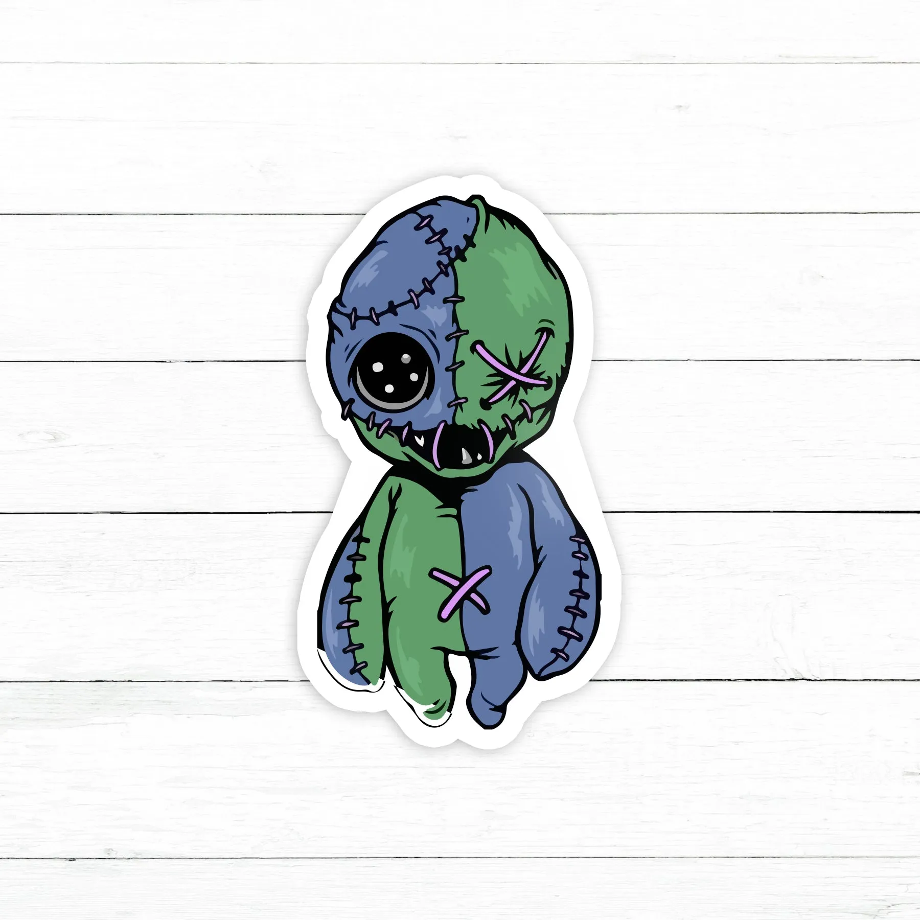 Creepy Doll Sticker | Waterproof Vinyl Decal | 3in
