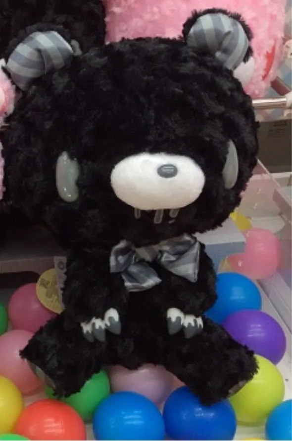 Gloomy Bear Striped Black Rose Fur 30cm Taito Japan
