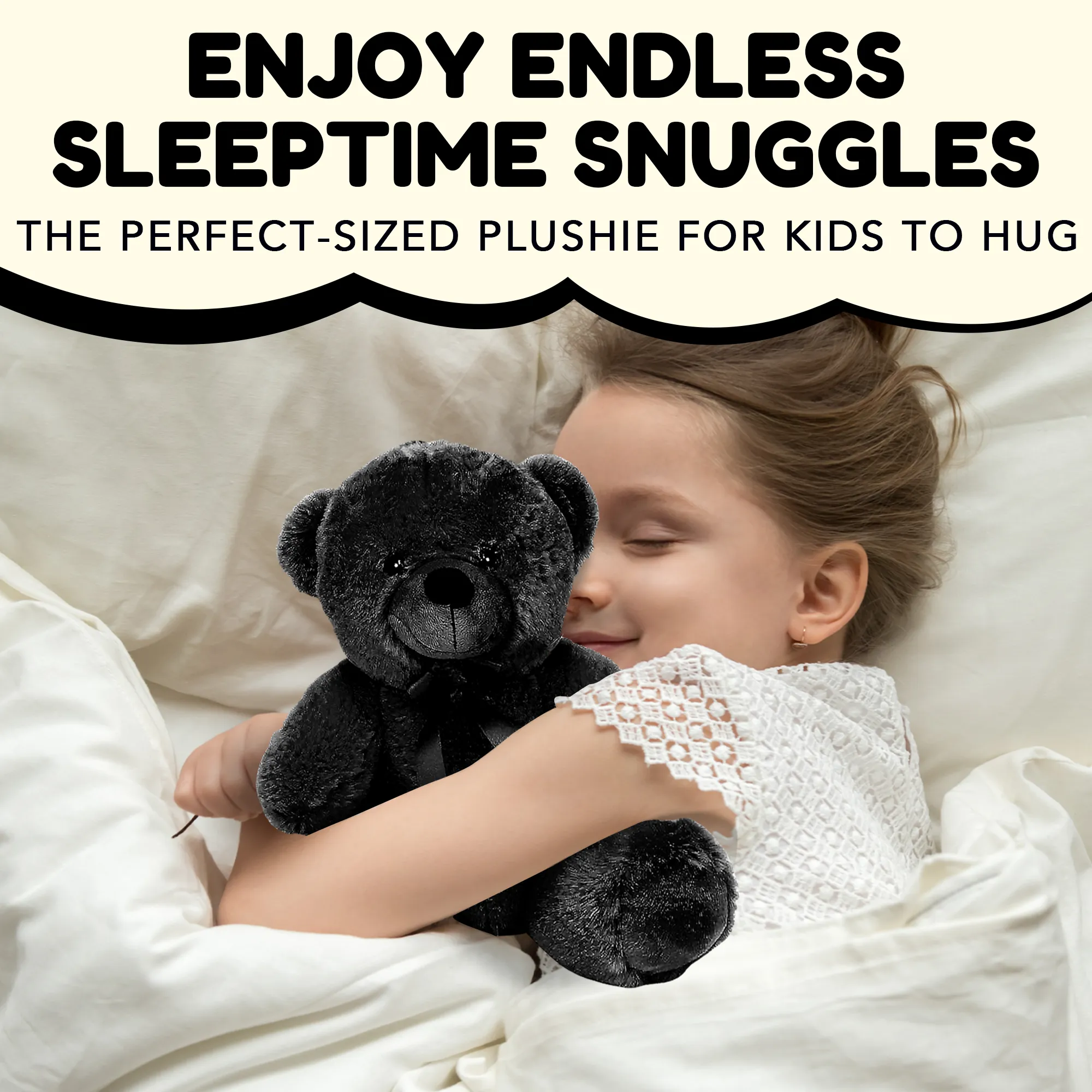 Grandma Smiley's Plush Best Friends Super Color Black Teddy Bear Stuffed Animal