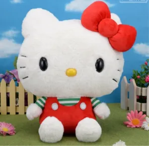 Hello Kitty Mega Jumbo Red x Green Border Plush 34cm Japan