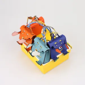 Kelly Dole charm gold, gold and silver buckle, Kelly doll,2023 New Model Kelly Doll Leather Patchwork Bag Keychain