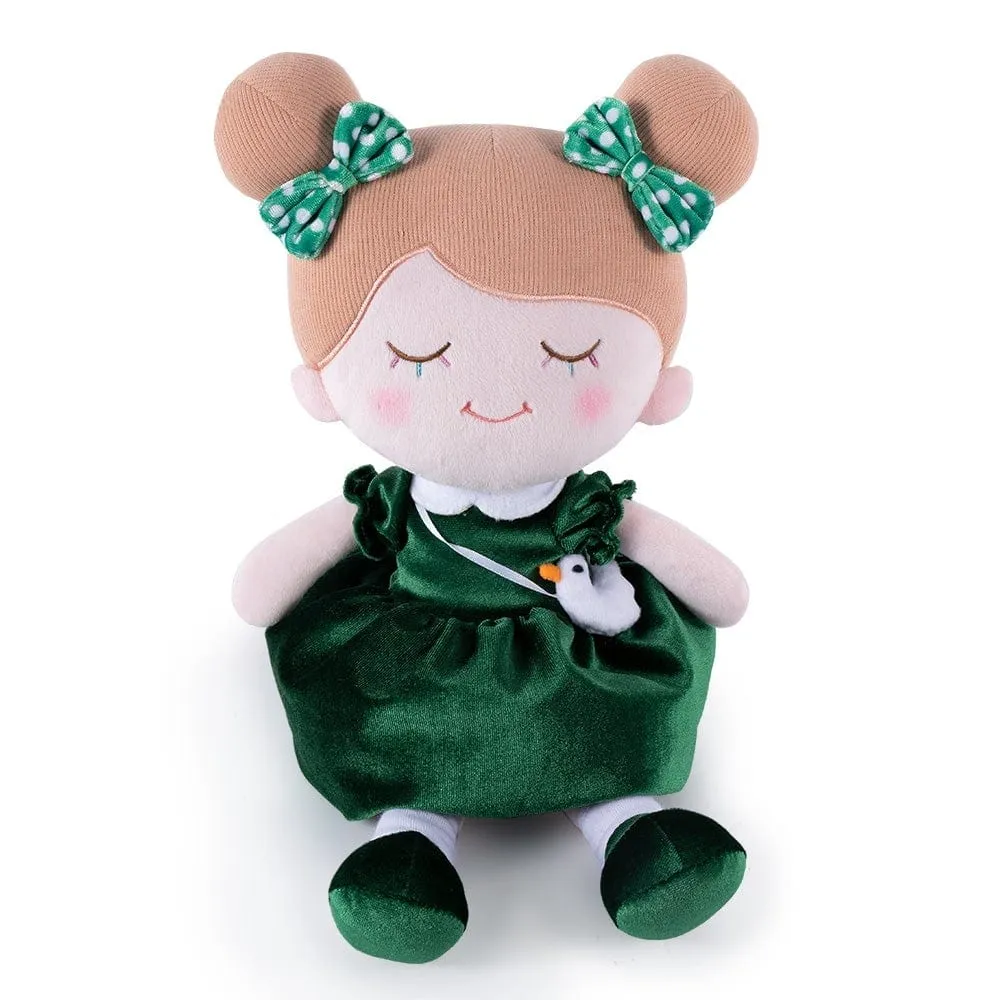 Personalized Dark Green Doll and Bag
