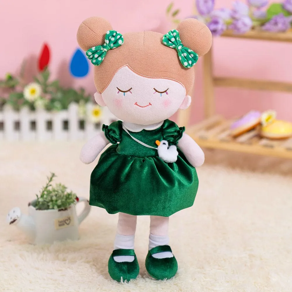 Personalized Dark Green Doll and Bag