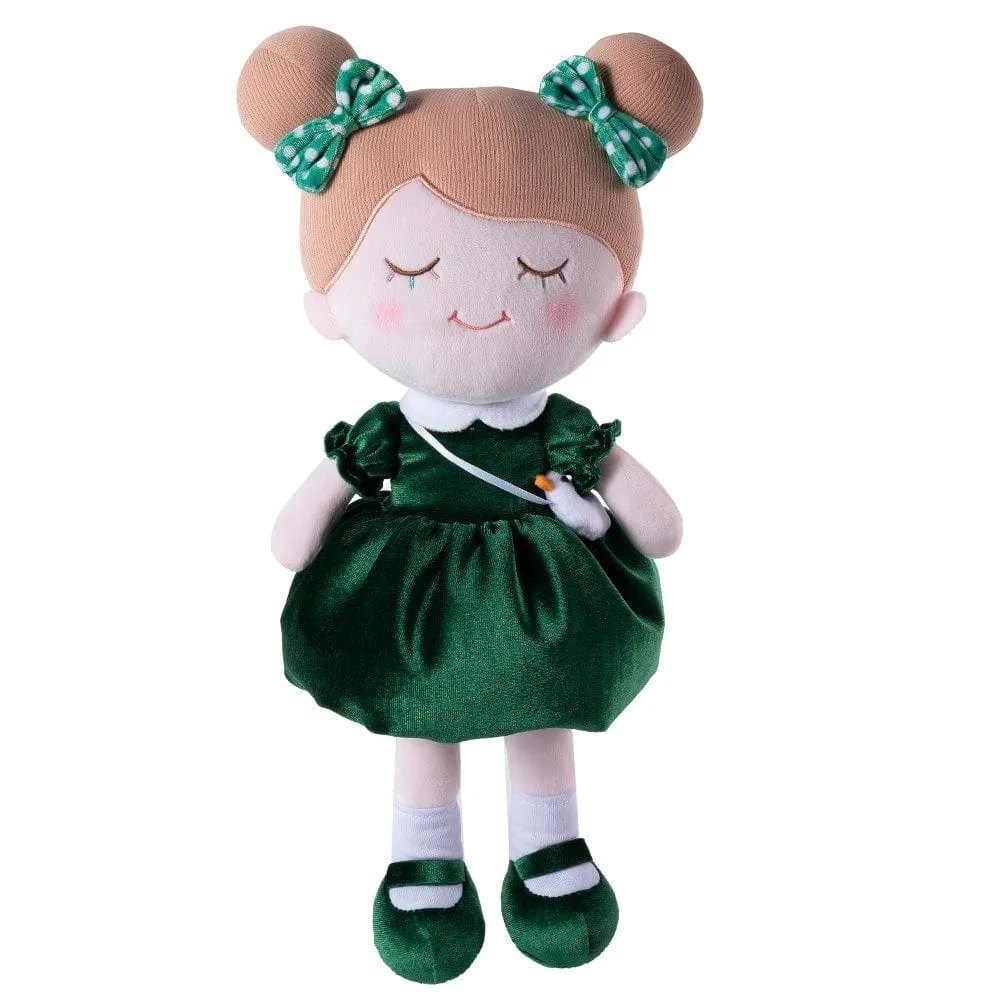 Personalized Dark Green Doll and Bag