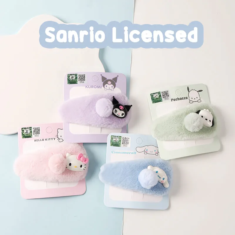 Sanrio Character Face Decor Plush Snap Hair Clip