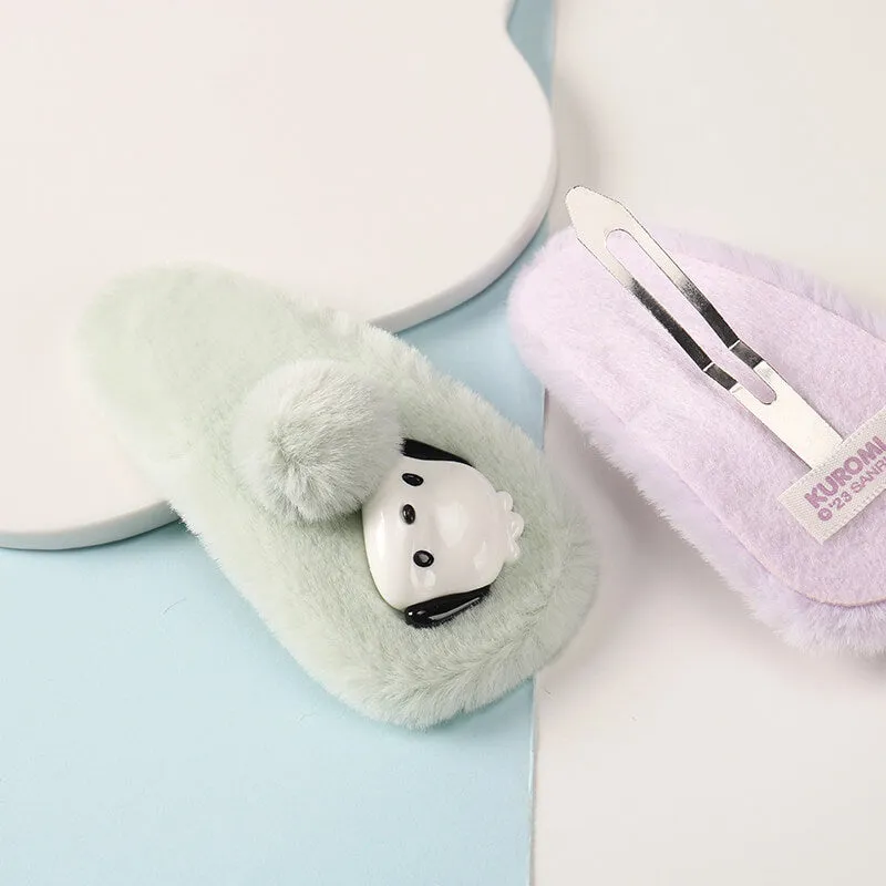 Sanrio Character Face Decor Plush Snap Hair Clip