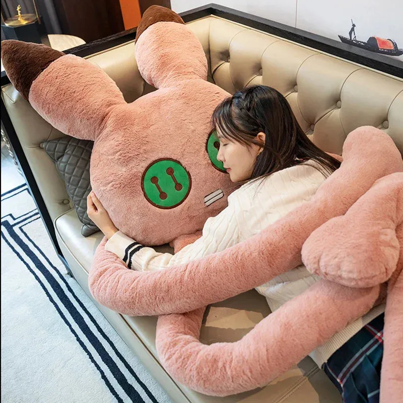 SINOTAO  -  Cute Long Legged Animal Pillow Black Cat Toy Pink Rabbit Throw Pillow Girl Sleeps Cushion Super Large Doll Huge Plush Toy