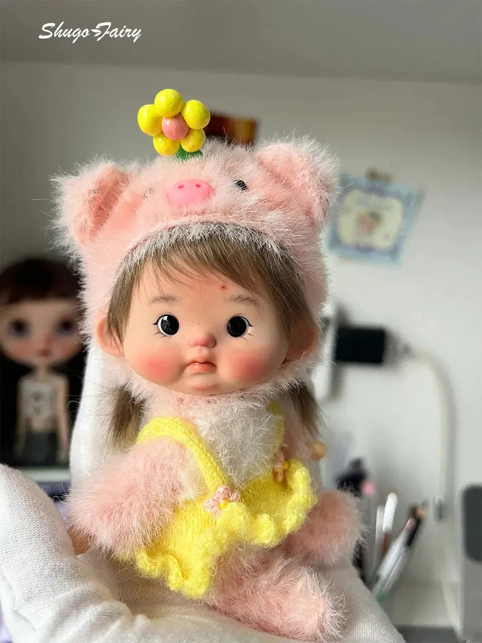 XiaoPangpi BJD Doll 1/11 XiaoCong1 OB11 Blythe Qbaby Reborn – Super Cute Big Head Figure Ball Jointed Doll by ShugaFairy